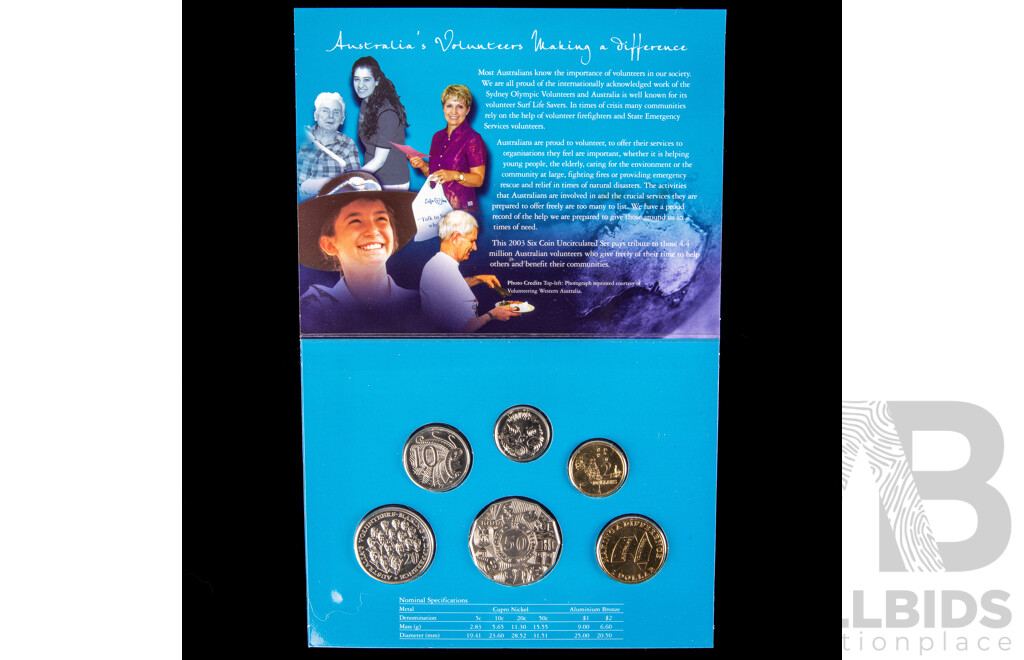 Two Australian RAM 1992 and 2003 UNC Coin Sets, Olympic and Volunteers