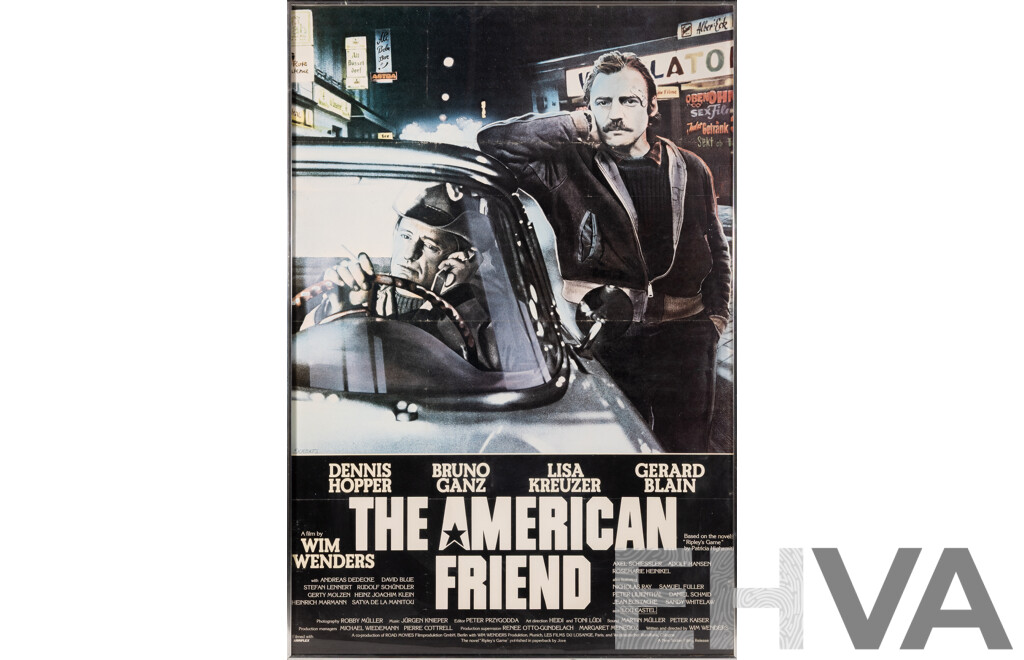 The American Friend (1977), Vintage Wim Wenders Colour Film Poster, 97 x 66.5 cm (frame)