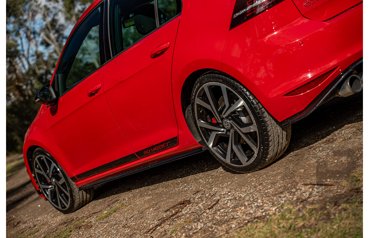 08/2016 Volkswagen Golf GTi 40 Years Mk7 MY16 4d Hatchback Tornado Red Turbo 2.0L