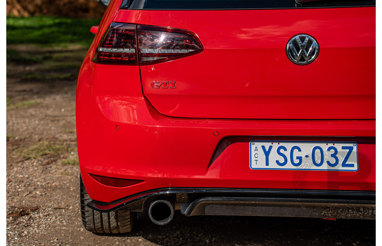 08/2016 Volkswagen Golf GTi 40 Years Mk7 MY16 4d Hatchback Tornado Red Turbo 2.0L