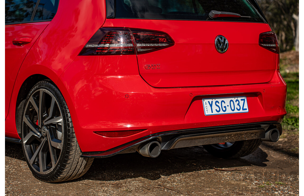08/2016 Volkswagen Golf GTi 40 Years Mk7 MY16 4d Hatchback Tornado Red Turbo 2.0L