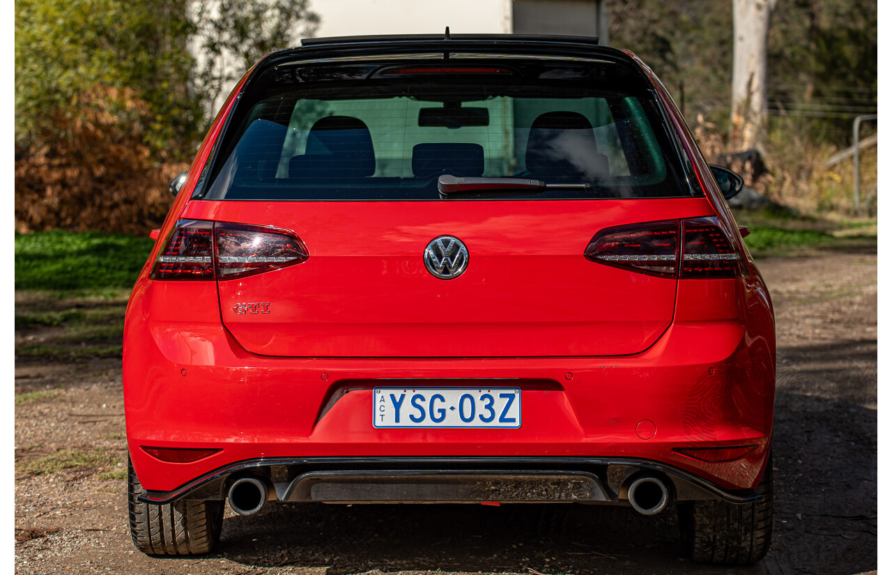 08/2016 Volkswagen Golf GTi 40 Years Mk7 MY16 4d Hatchback Tornado Red Turbo 2.0L