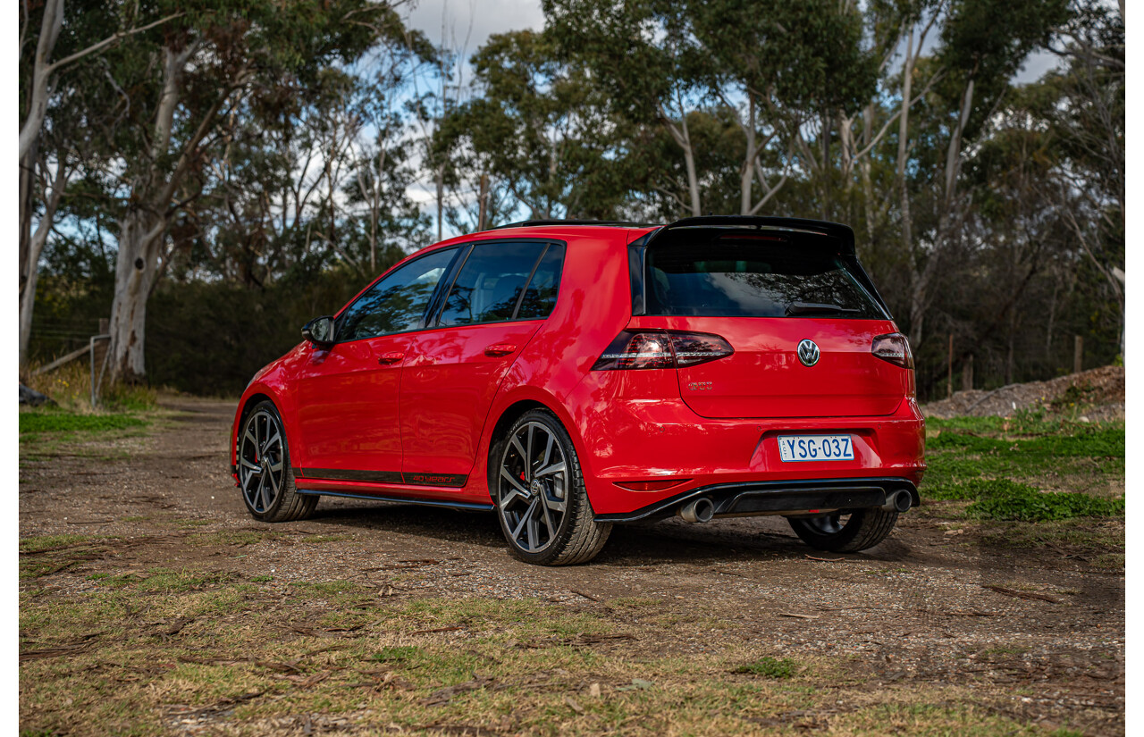 08/2016 Volkswagen Golf GTi 40 Years Mk7 MY16 4d Hatchback Tornado Red Turbo 2.0L
