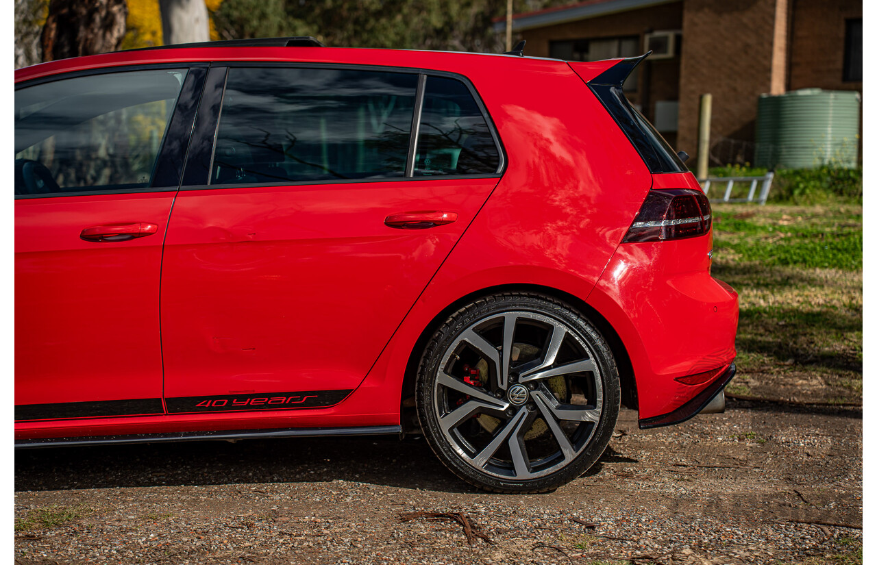 08/2016 Volkswagen Golf GTi 40 Years Mk7 MY16 4d Hatchback Tornado Red Turbo 2.0L