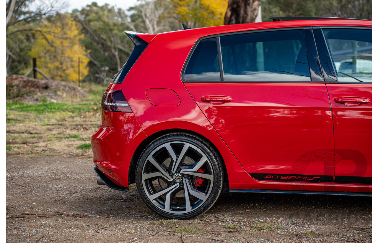 08/2016 Volkswagen Golf GTi 40 Years Mk7 MY16 4d Hatchback Tornado Red Turbo 2.0L