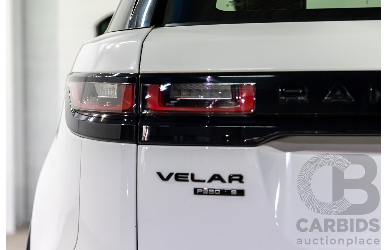 04/2019 Range Rover Velar P250 R-Dynamic S (AWD) L560 MY19.5 4d Wagon Fuji White/Santorini Black Roof Turbo 2.0L