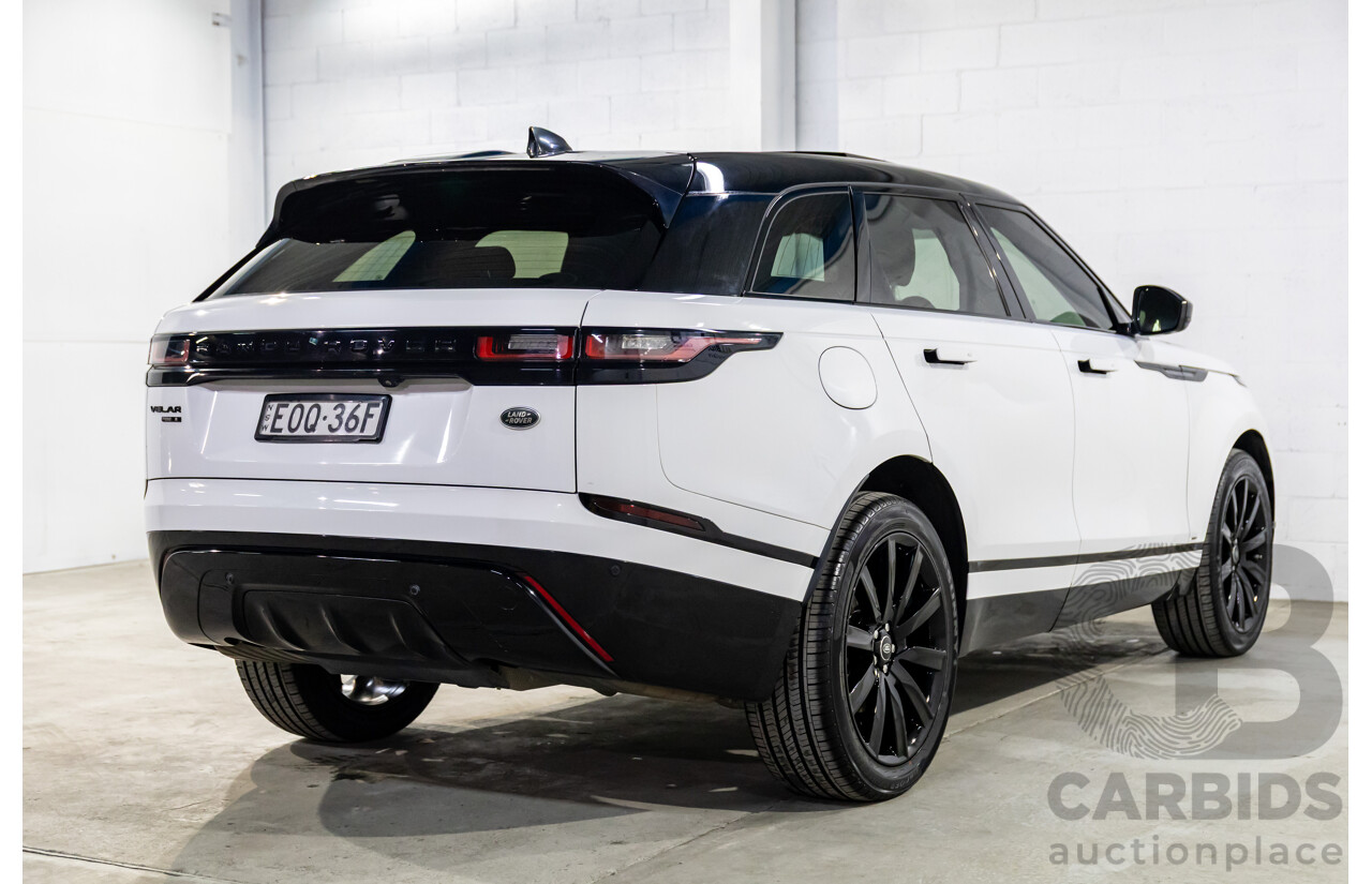 04/2019 Range Rover Velar P250 R-Dynamic S (AWD) L560 MY19.5 4d Wagon Fuji White/Santorini Black Roof Turbo 2.0L