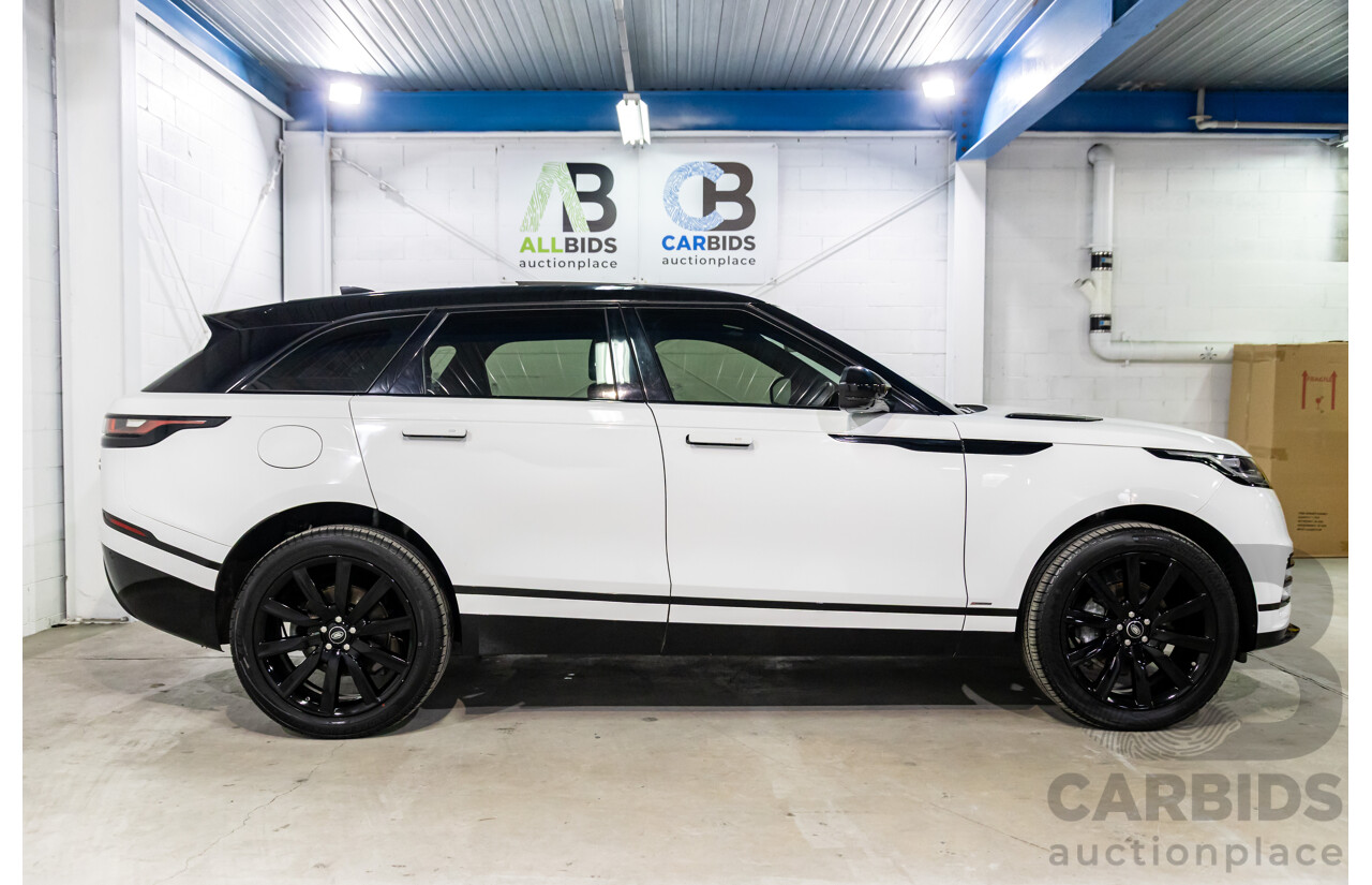 04/2019 Range Rover Velar P250 R-Dynamic S (AWD) L560 MY19.5 4d Wagon Fuji White/Santorini Black Roof Turbo 2.0L