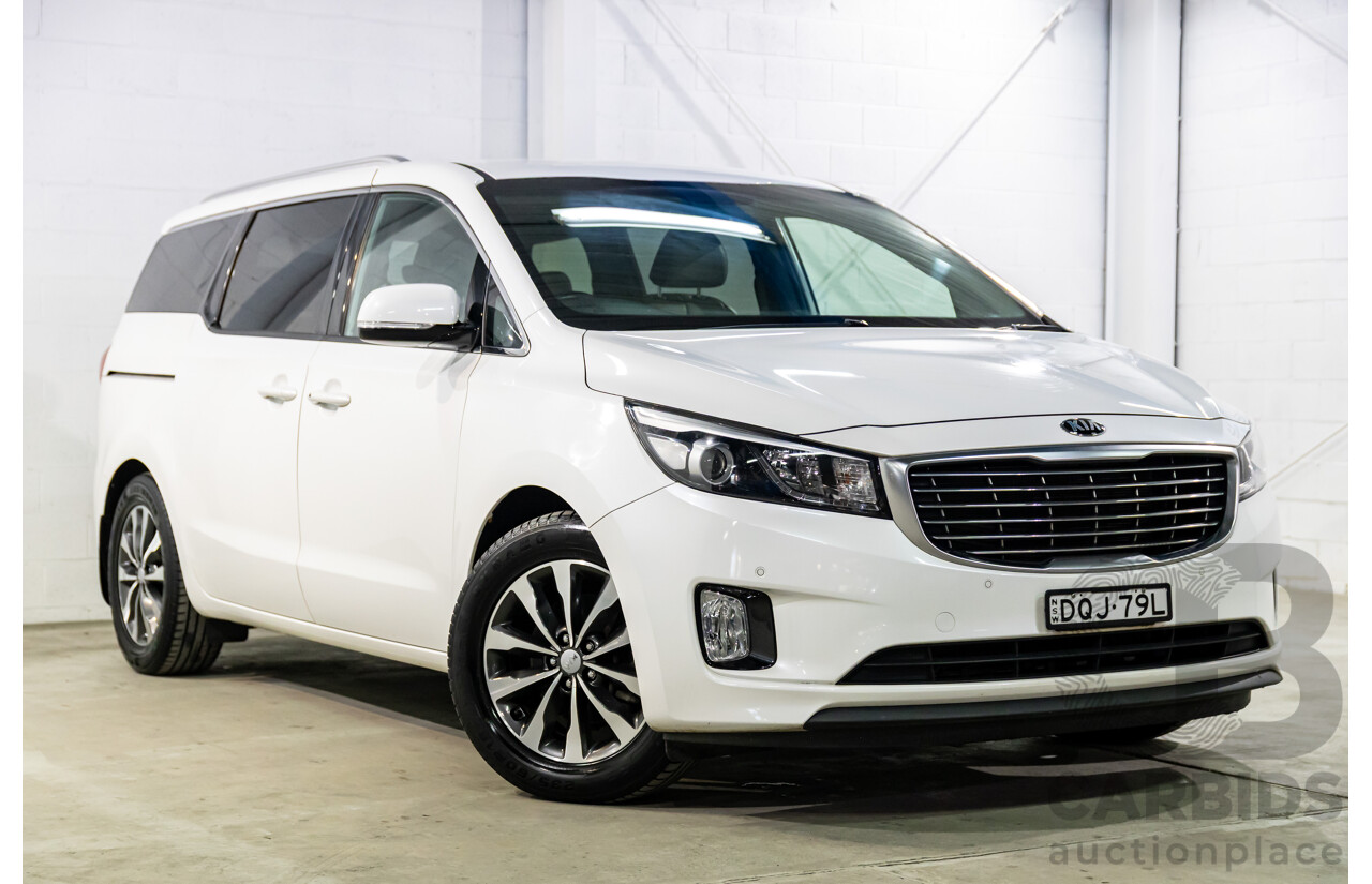 08/2017 Kia Carnival SLi (FWD) YP MY18 4d Wagon Snow White Pearl V6 3.3L