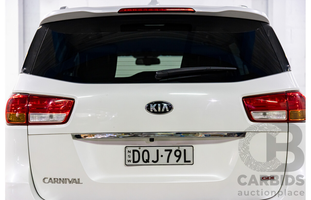 08/2017 Kia Carnival SLi (FWD) YP MY18 4d Wagon Snow White Pearl V6 3.3L