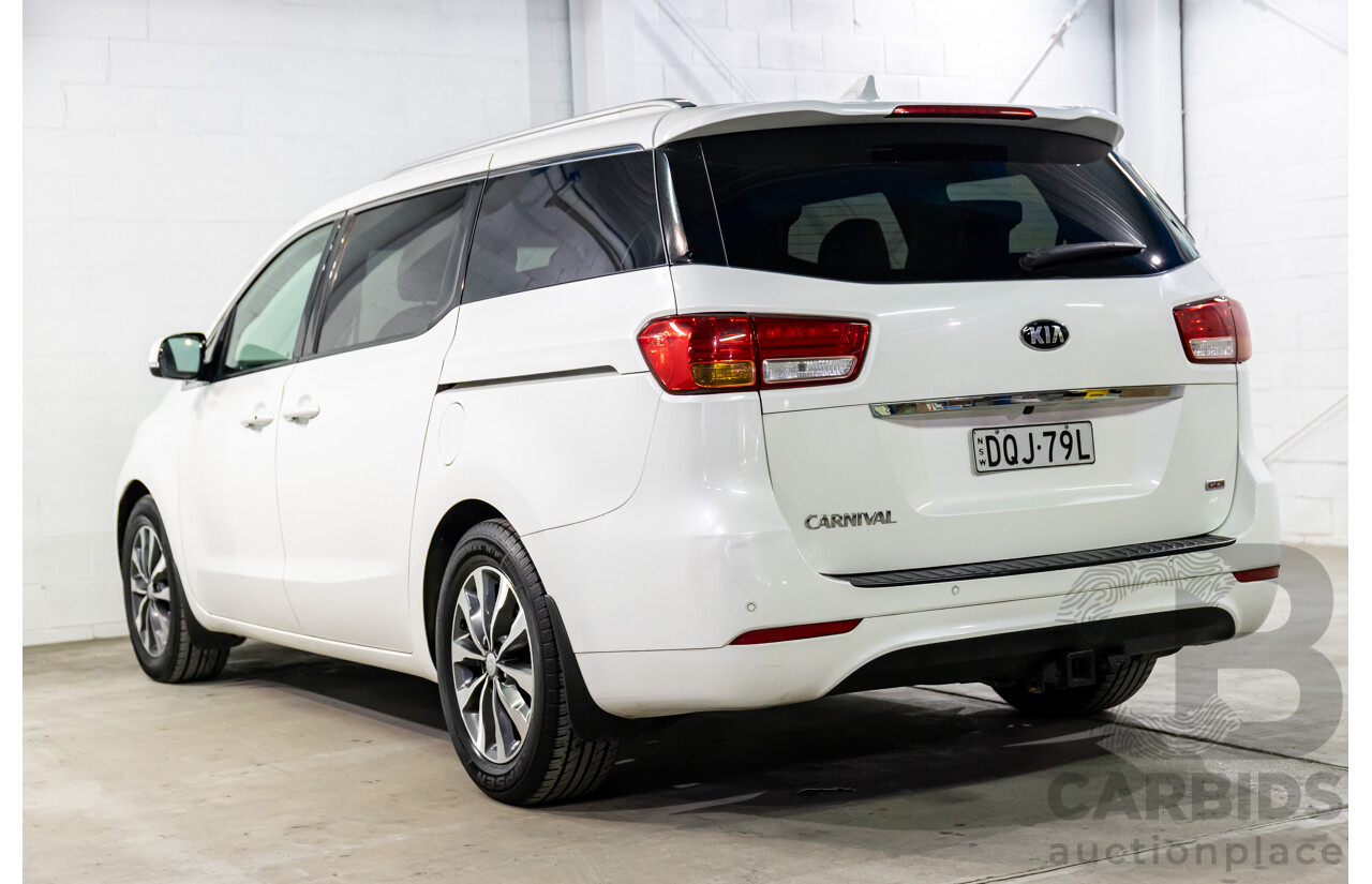 08/2017 Kia Carnival SLi (FWD) YP MY18 4d Wagon Snow White Pearl V6 3.3L