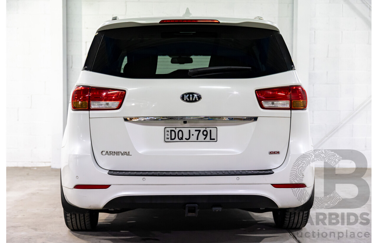 08/2017 Kia Carnival SLi (FWD) YP MY18 4d Wagon Snow White Pearl V6 3.3L