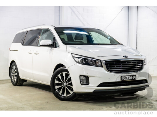 08/2017 Kia Carnival SLi (FWD) YP MY18 4d Wagon Snow White Pearl V6 3.3L