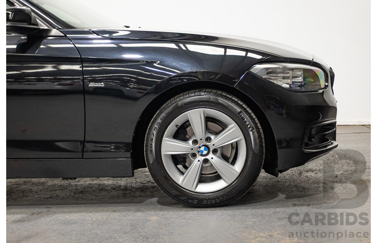 02/2016 Bmw 118i Sport Line F20 LCI 5D Hatchback Black Turbo 1.5L