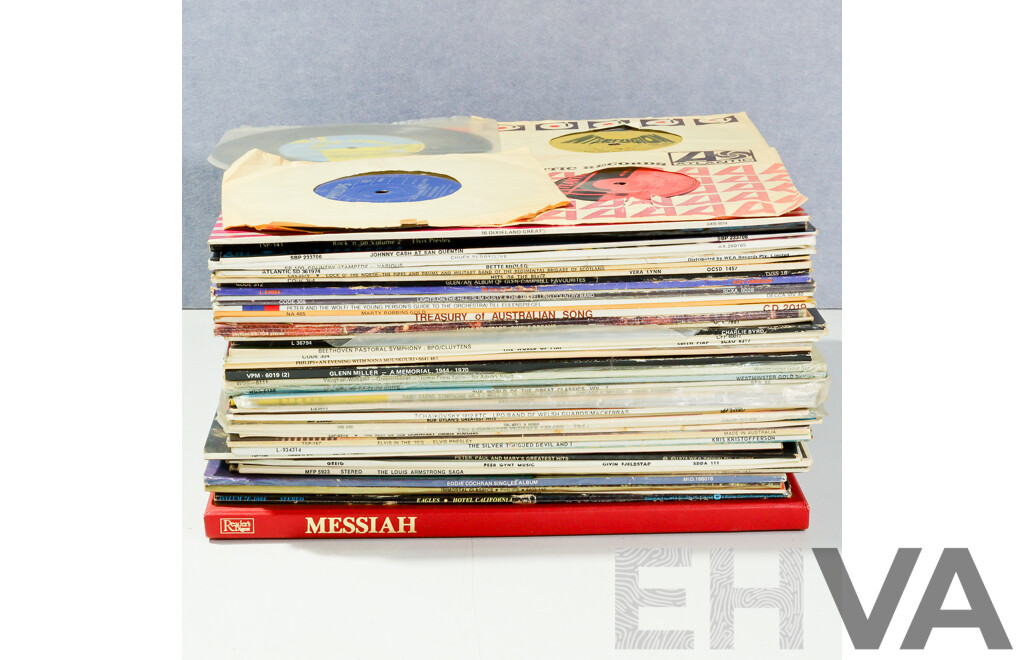 Large Collection of Vinyl LP Records Including Slim Dusty, Chuck Berry and More