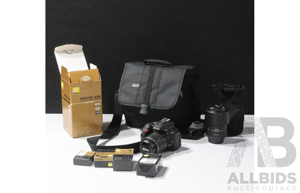 Nikon D 5500 Digital Camera with Three Nikon Nikkor Lenses in Soft Case