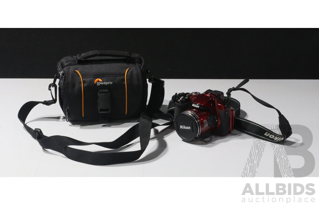 Nikon Coolpix P520 Cherry Red Digital Camera in Soft Case