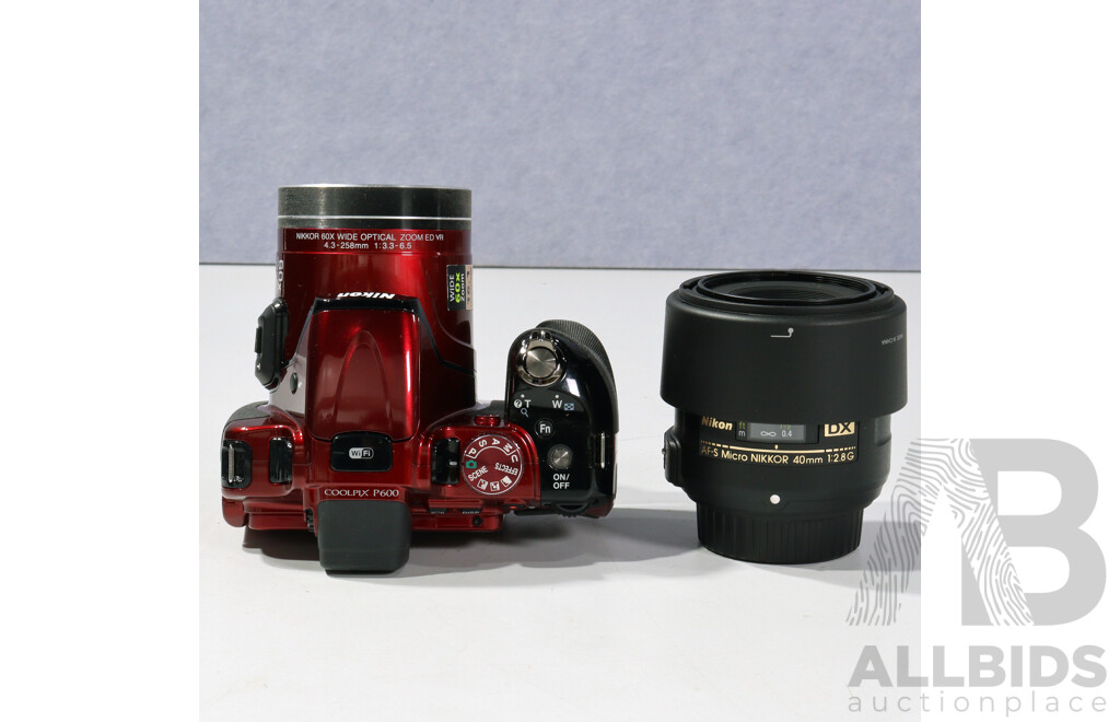 Nikon Coolpix P600 Cherry Red Digital Camera with DX SWM Micro Lens in Soft Case