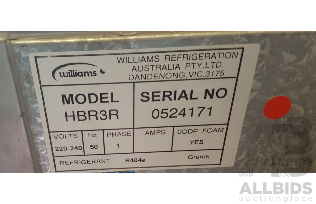 Williams Stainless Steel Three Door Under Bench Fridge