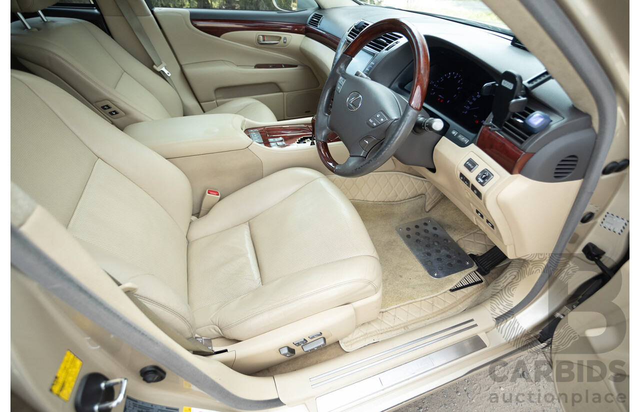 02/2008 Lexus LS460 USF40R 4d Sedan Gold 4.6L V8