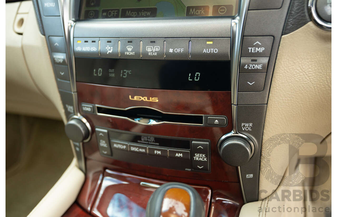 02/2008 Lexus LS460 USF40R 4d Sedan Gold 4.6L V8