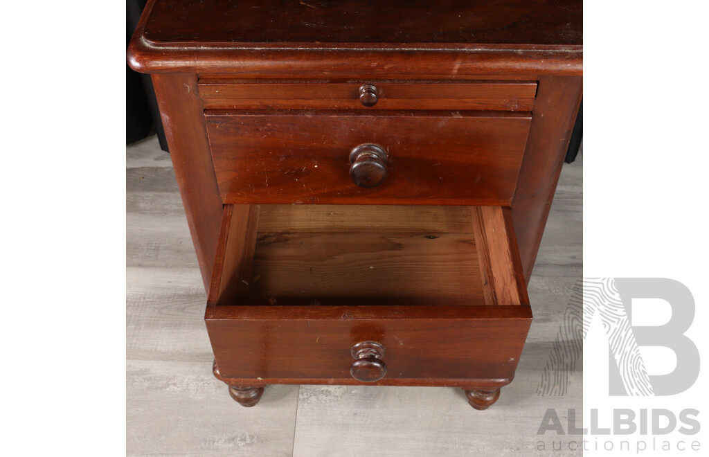 Pair of Three Drawer Mahogany Bedside Tables