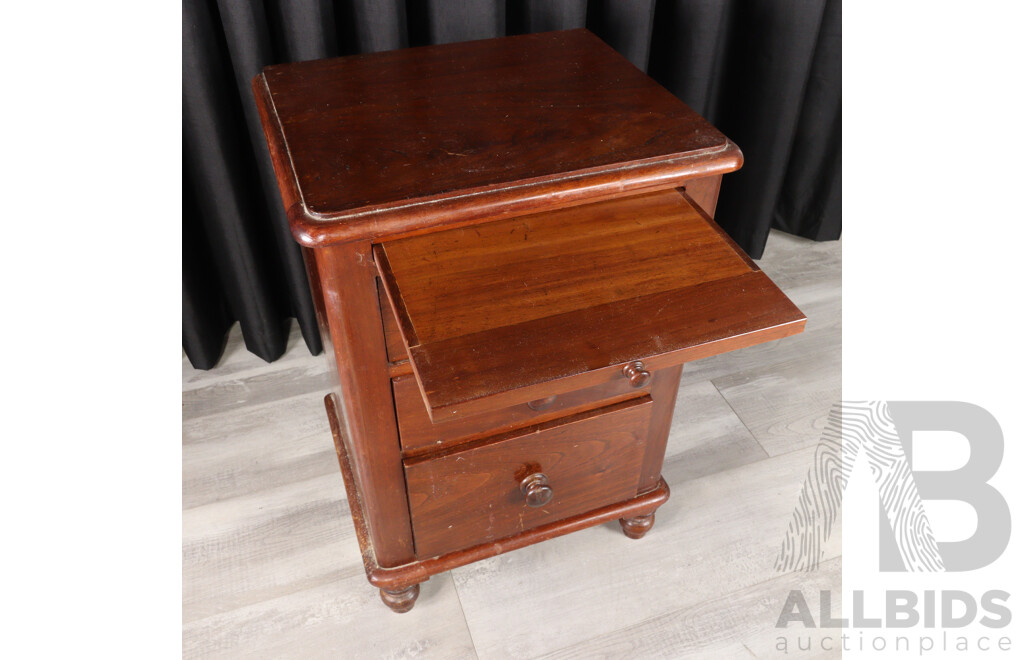 Pair of Three Drawer Mahogany Bedside Tables