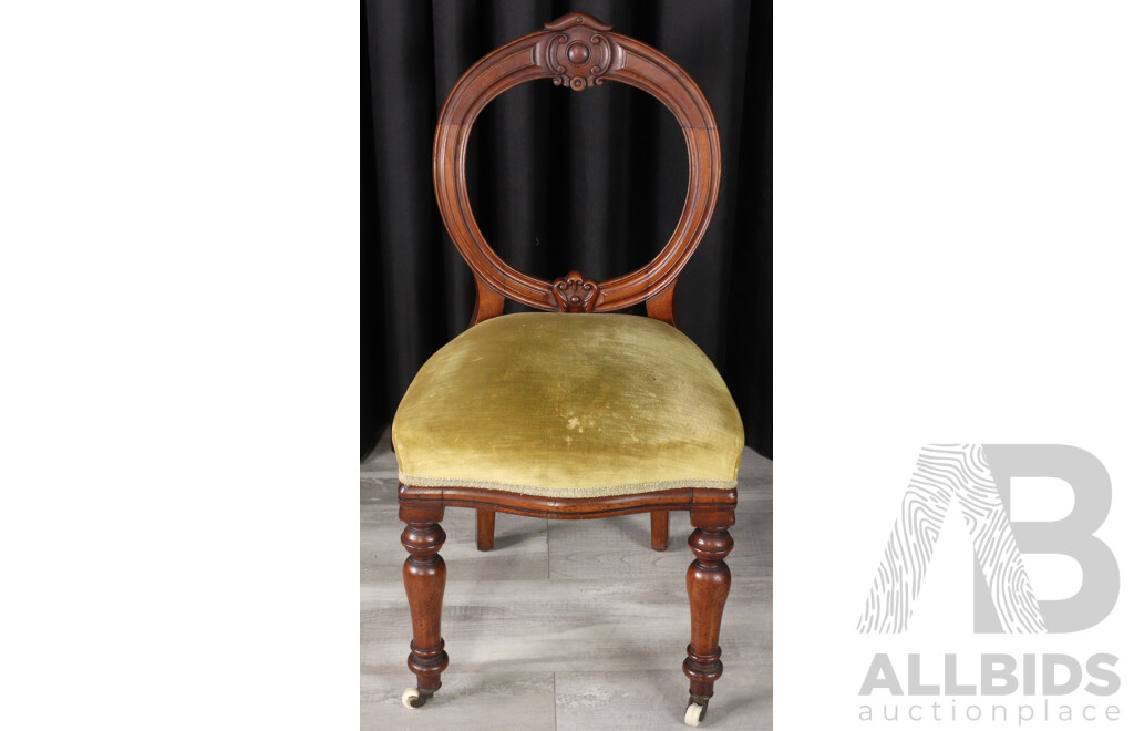 Good Set of Six Victorian Balloon Back Dining Chairs