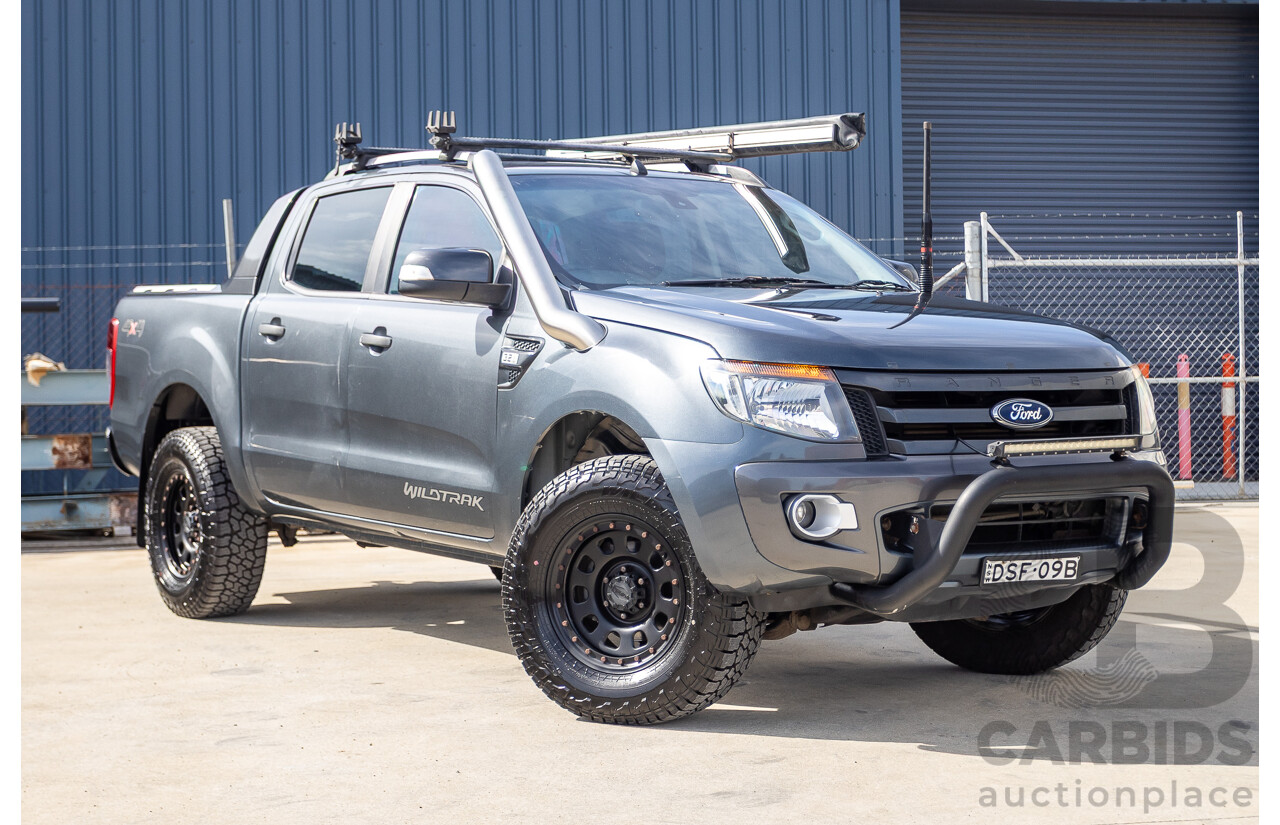12/2014 Ford Ranger Wildtrak 3.2 (4x4) PX Crew Cab Utility Metropolitan Grey Turbo Diesel 3.2L