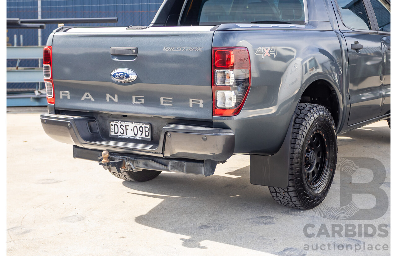 12/2014 Ford Ranger Wildtrak 3.2 (4x4) PX Crew Cab Utility Metropolitan Grey Turbo Diesel 3.2L