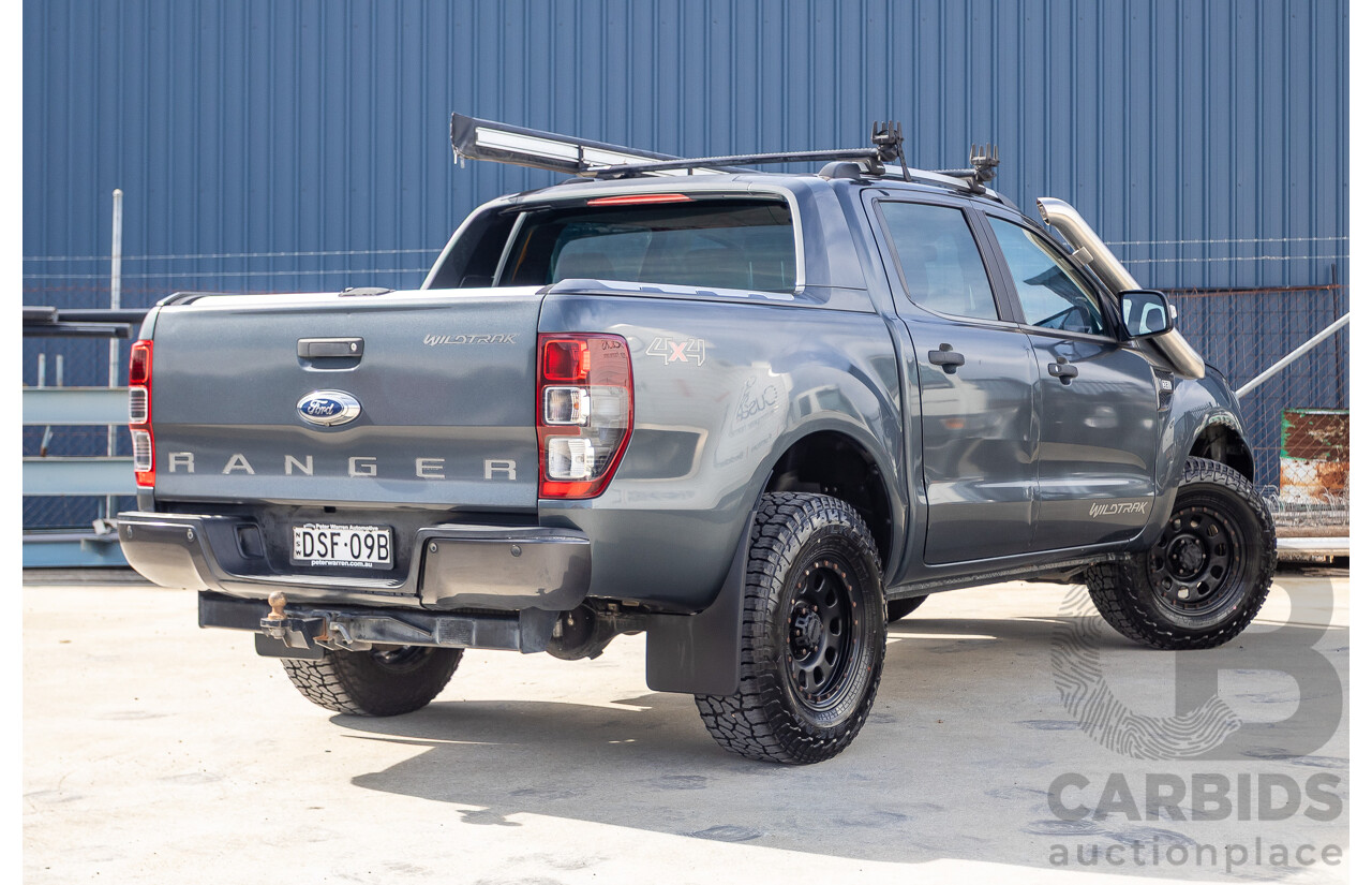 12/2014 Ford Ranger Wildtrak 3.2 (4x4) PX Crew Cab Utility Metropolitan Grey Turbo Diesel 3.2L