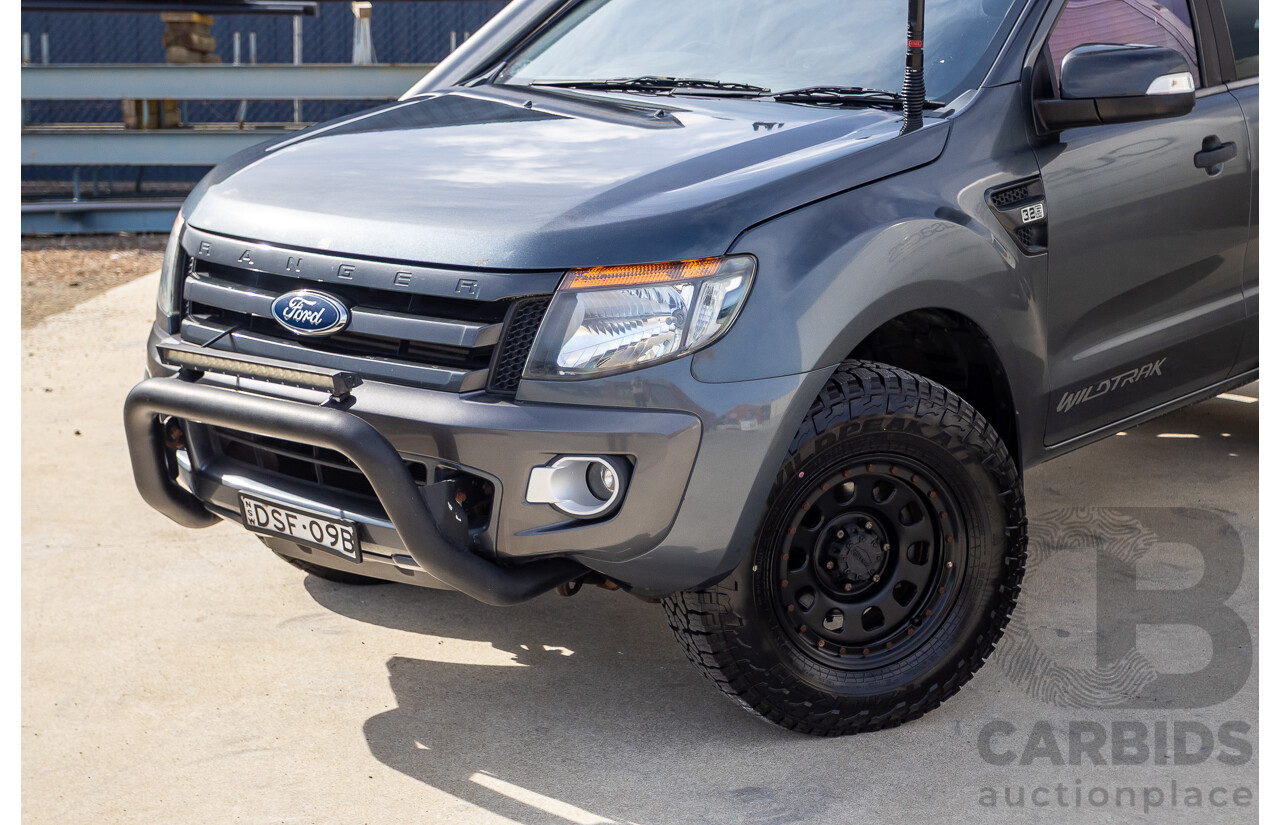 12/2014 Ford Ranger Wildtrak 3.2 (4x4) PX Crew Cab Utility Metropolitan Grey Turbo Diesel 3.2L