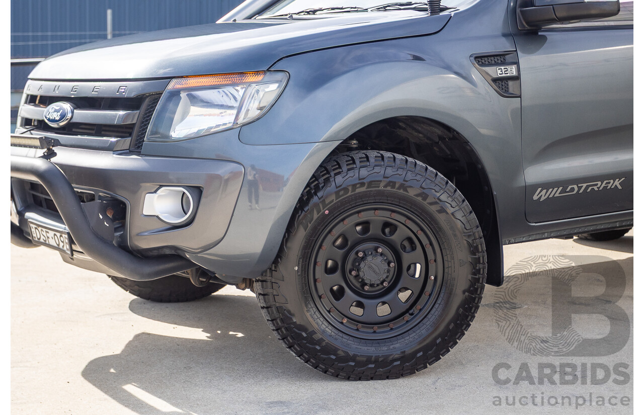 12/2014 Ford Ranger Wildtrak 3.2 (4x4) PX Crew Cab Utility Metropolitan Grey Turbo Diesel 3.2L