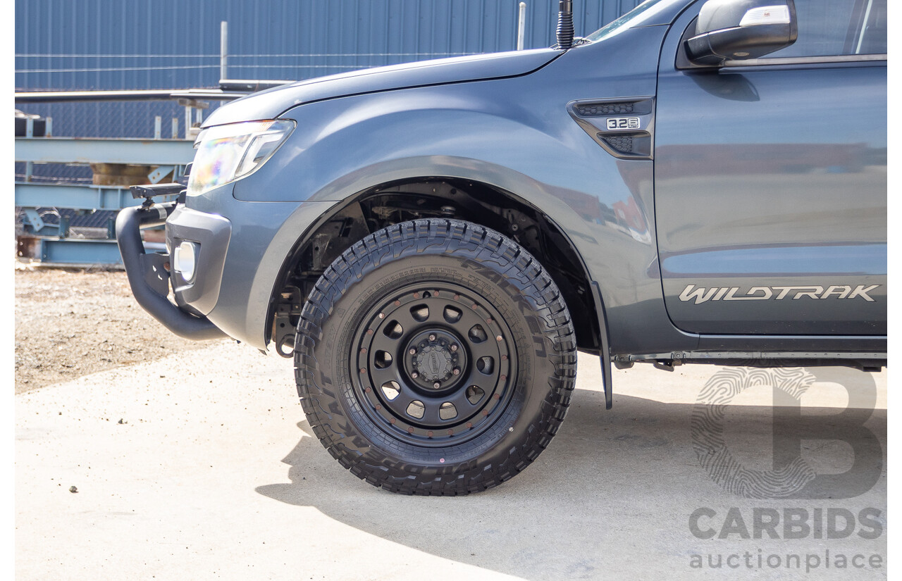 12/2014 Ford Ranger Wildtrak 3.2 (4x4) PX Crew Cab Utility Metropolitan Grey Turbo Diesel 3.2L