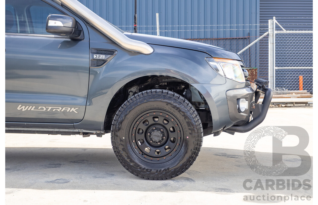 12/2014 Ford Ranger Wildtrak 3.2 (4x4) PX Crew Cab Utility Metropolitan Grey Turbo Diesel 3.2L