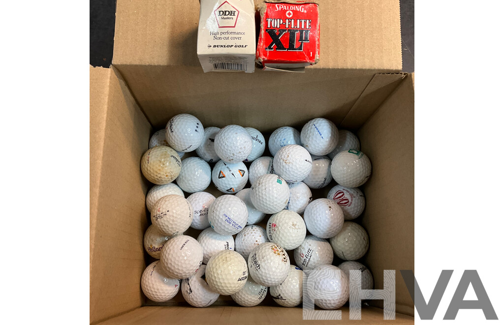 Vintage DDH Master & Top- Flite XL II Golf Ball & 39 X Used Mixed Branded Golf Balls