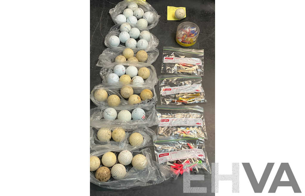 Assorted Vintage Golf Tees & Golf Balls