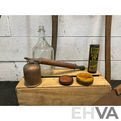 Assorted Vintage Tools - Decor, Including Cast Iron Shoe Anvil, Sprayer, Oil Can and More  - Lot of 12