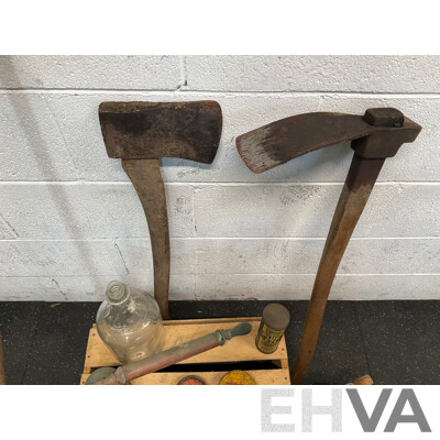 Assorted Vintage Tools - Decor, Including Cast Iron Shoe Anvil, Sprayer, Oil Can and More  - Lot of 12