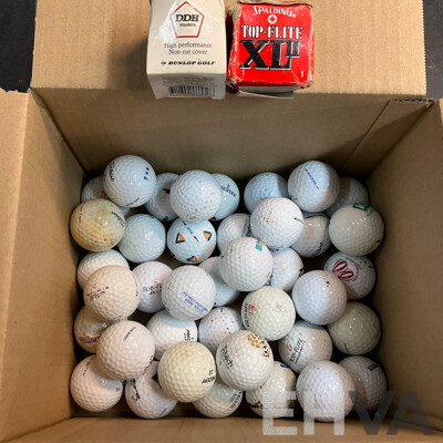 Vintage DDH Master & Top- Flite XL II Golf Ball & 39 X Used Mixed Branded Golf Balls