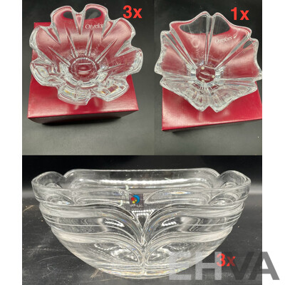 Vintage ORREFORS M Bowl by Helen Krantz (x3), ORION by Lars Hellsten (x1) and MARC AUREL Schale Piazza Bowl (x3) - Lot of 7