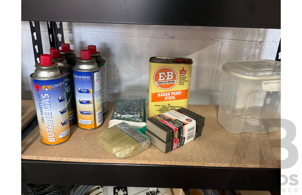 Assorted Garage Shelving and Contents