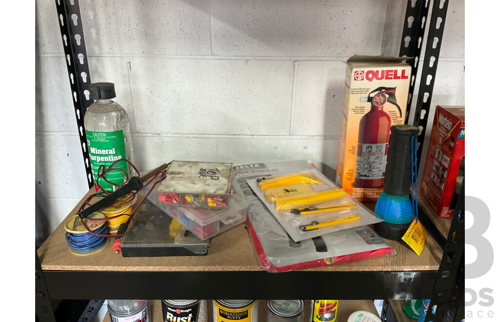 Assorted Garage Shelving and Contents