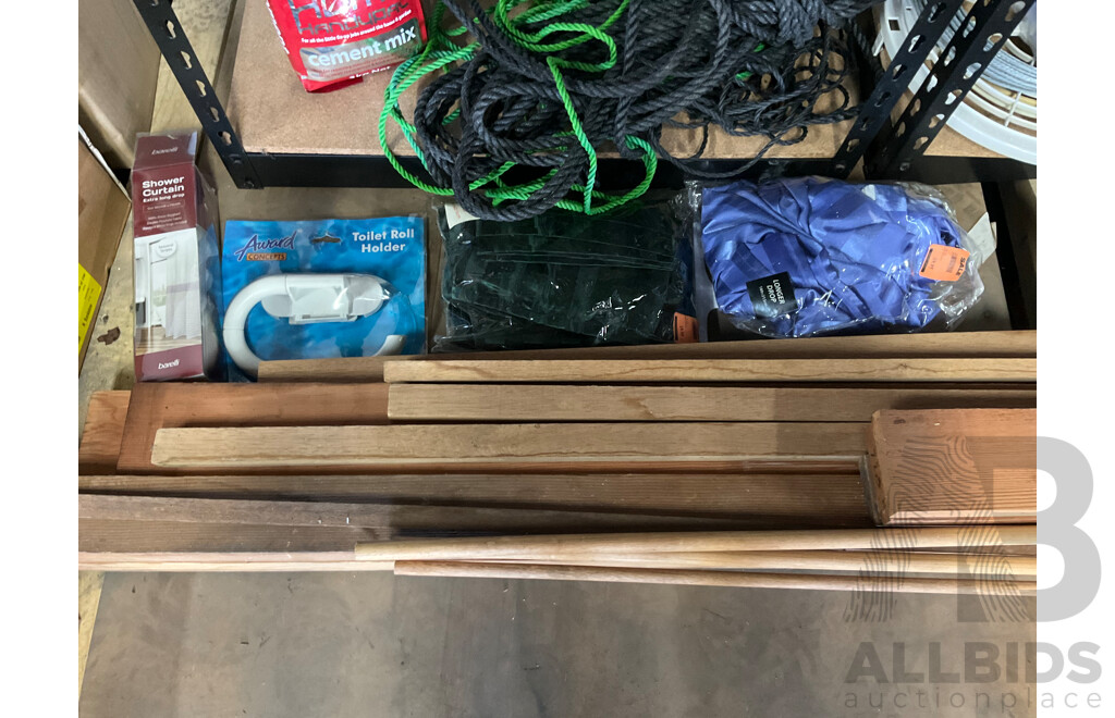 Assorted Garage Shelving and Contents