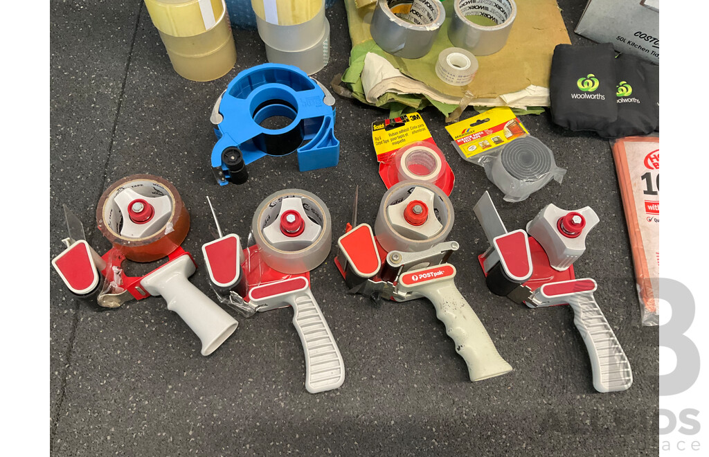 Assorted Packing and Moving Supplies, Including Bubble Wrap, Foam Wrap, Tapes, Garden Bags and More