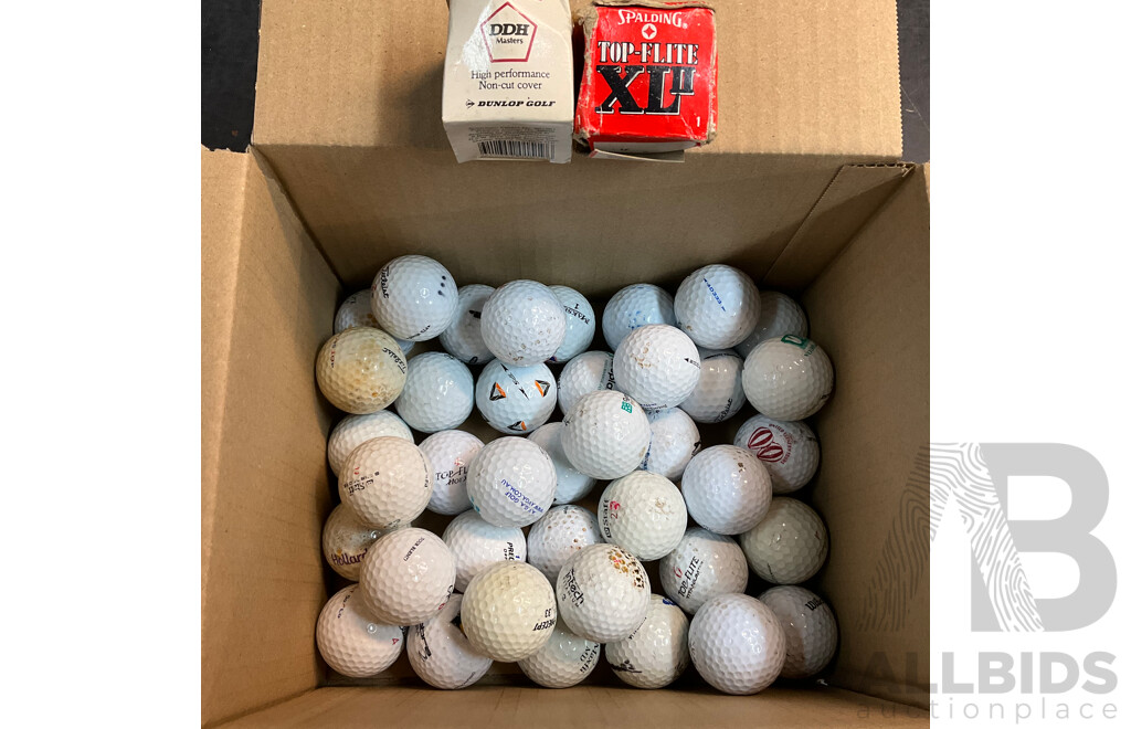 Vintage DDH Master & Top- Flite XL II Golf Ball & 39 X Used Mixed Branded Golf Balls
