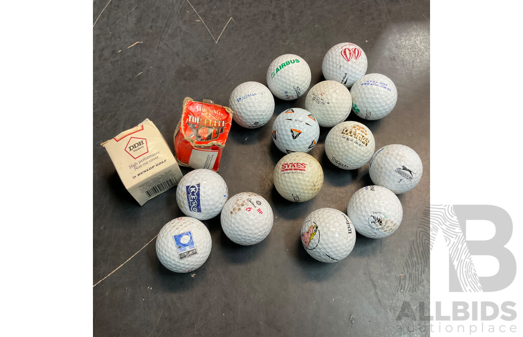 Vintage DDH Master & Top- Flite XL II Golf Ball & 39 X Used Mixed Branded Golf Balls