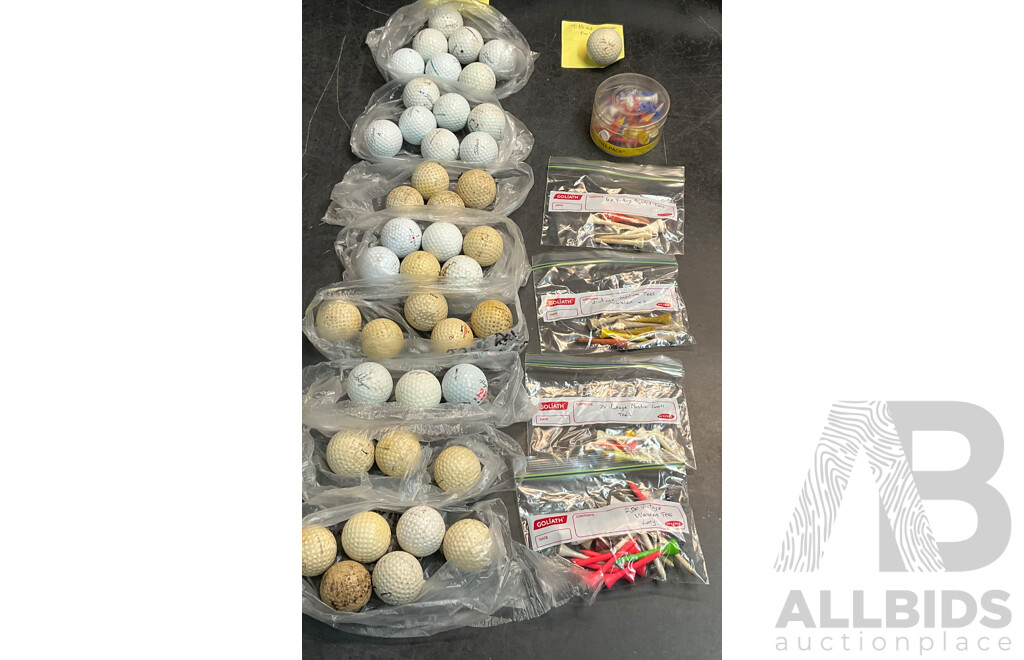 Assorted Vintage Golf Tees & Golf Balls