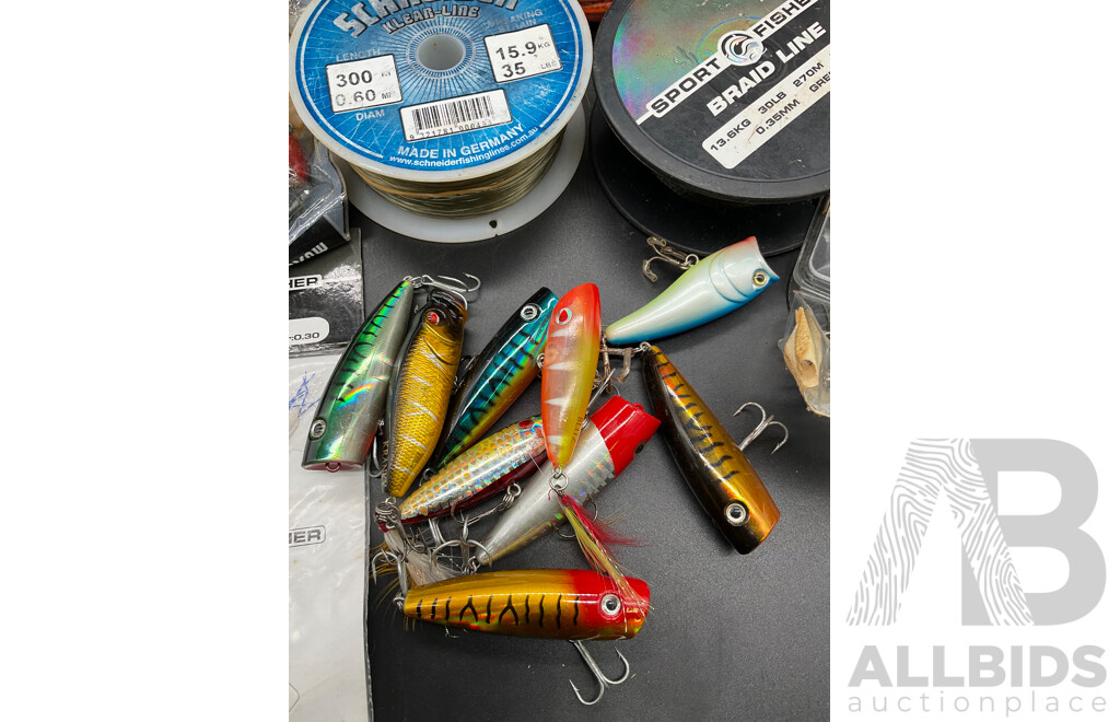 Assorted Fishing Accesories, Including Lures and Others