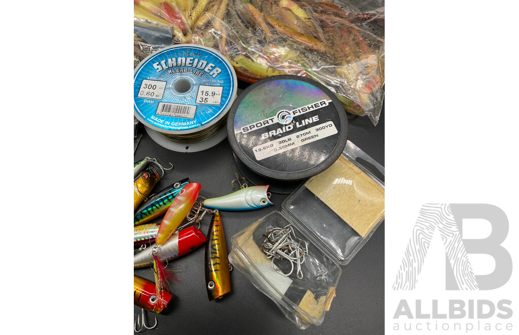 Assorted Fishing Accesories, Including Lures and Others